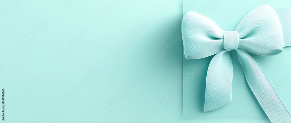 A light blue gift box with a decorative bow on a matching background. A light blue gift box with a decorative bow on a matching background.