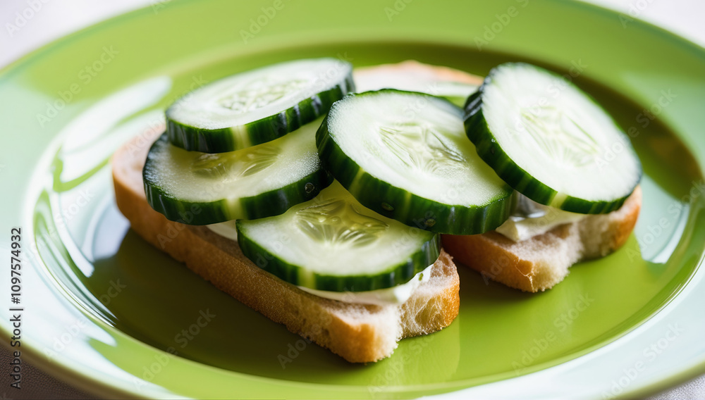 Elegant Cucumber Sandwich Close-Up Elegant Cucumber Sandwich Close-Up