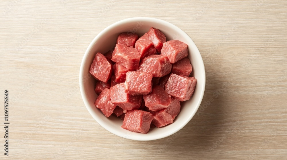 Fresh diced meat in a bowl: perfect Fresh diced meat in a bowl: perfect