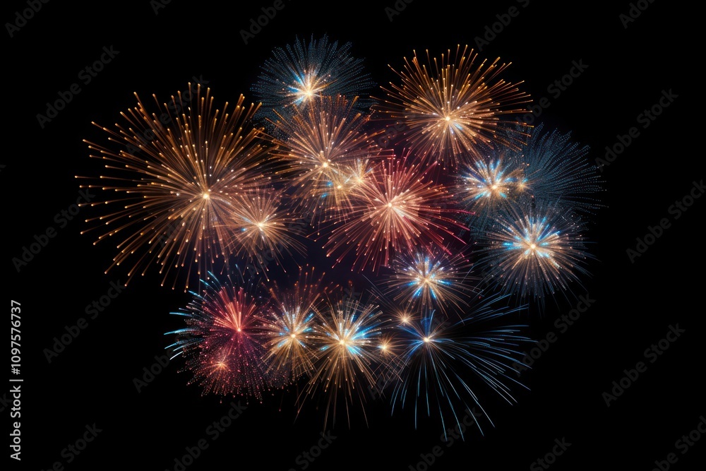 Fototapeta premium Firework fireworks outdoors night.