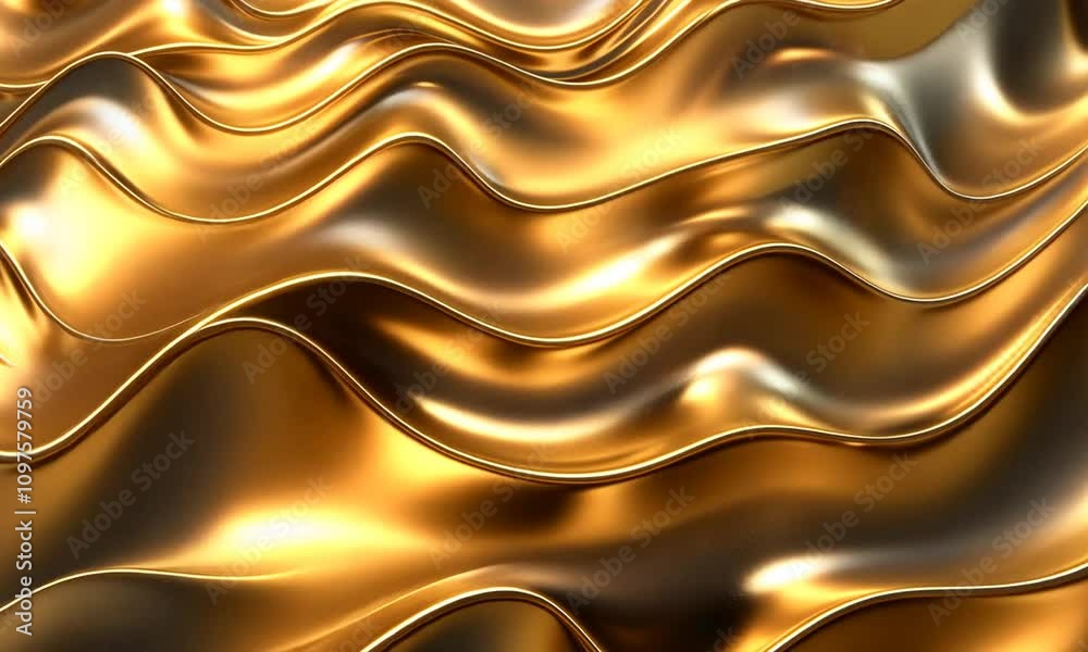 Abstract gold wavy texture background.