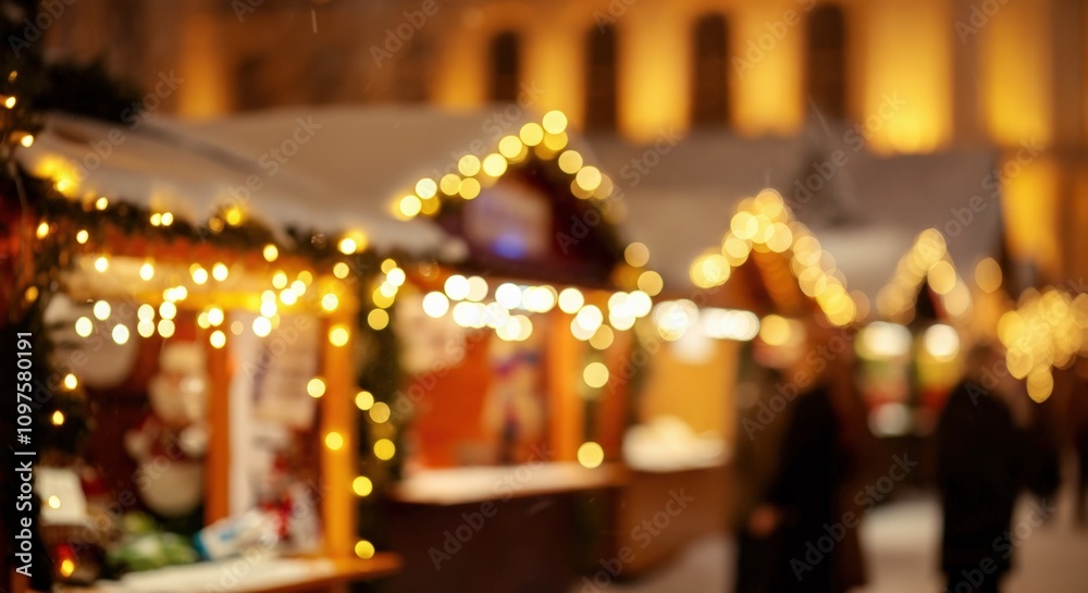 Fototapeta premium Magical Christmas Market Lights