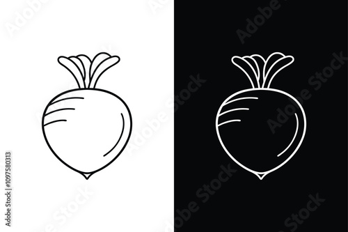 Rutabaga Vector line Icon. Design for White and Black Themes