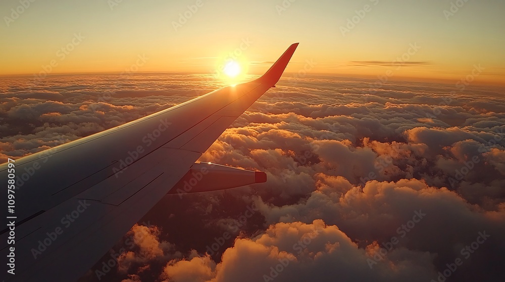 porthole, airplane wing, light clouds, sunny weather, travel porthole, airplane wing, light clouds, sunny weather, travel