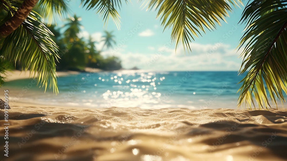 Fototapeta premium Relaxing beach scene tropical island nature photography sunny day serenity