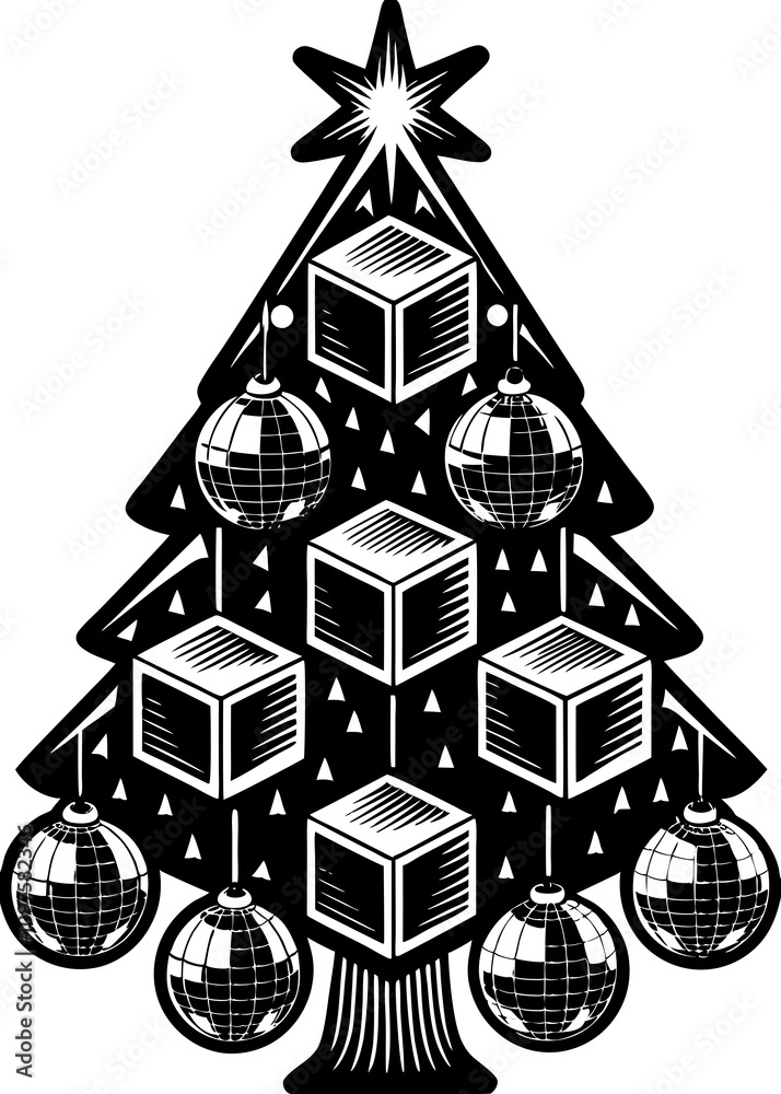 Obraz premium Christmas Tree vector silhouette 