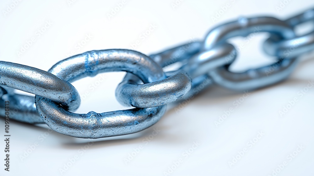 Obraz premium A link of an iron chain as a symbol of slavery and lack of freedom. International Day for the Abolition of Slavery, Free People and Equal Rights