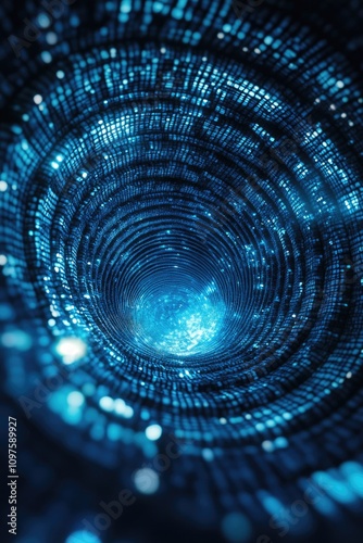 Wallpaper Mural Blue light spiral in a dark room Torontodigital.ca