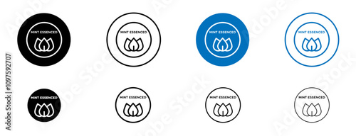 Mint essenced icon set in black and blue colors