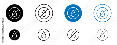 Oil free icon set in black and blue colors