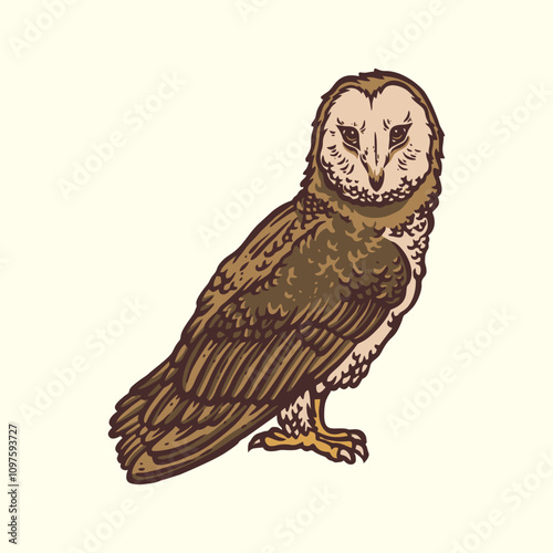 brown owl vector illustration photo