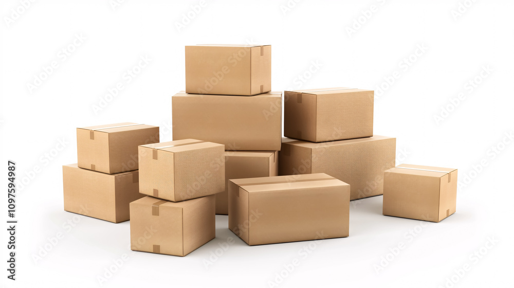 Carton boxes isolated on the white background. Carton boxes isolated on the white background.