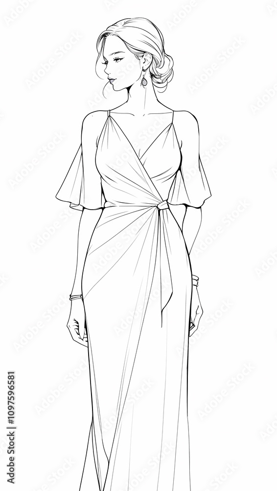 Detailed Lady Sketch with a Classic Artistic Flair Pencil Sketch Detailed Lady Sketch with a Classic Artistic Flair Pencil Sketch