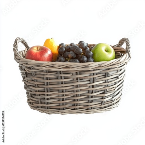 Fruit Basket for Fresh and Vibrant Produce Designs, Fruits, Vegetables, and Empty Basket for Fresh Produce, Culinary Creations