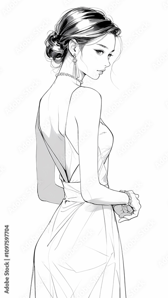 Delicate Lady Pencil Illustration for Art Collectors Pencil Sketch Delicate Lady Pencil Illustration for Art Collectors Pencil Sketch