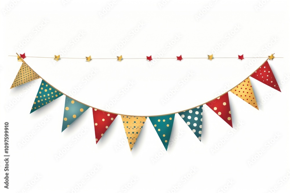 Obraz premium New year bunting pattern clothesline celebration.