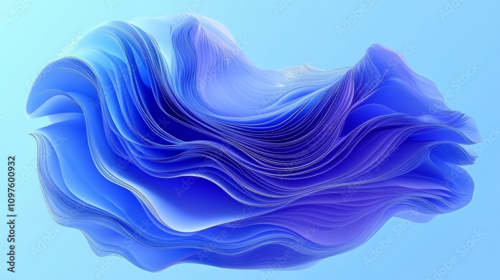 Abstract Blue and Purple Flowing Ribbons Modern Digital Art Minimalist Design Abstract Blue and Purple Flowing Ribbons Modern Digital Art Minimalist Design