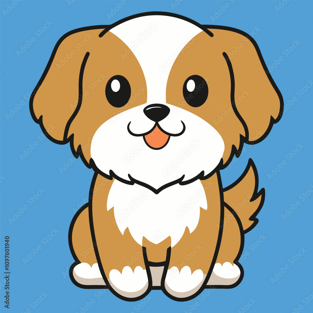 Sweet Baby Cava Tzu Dog Sitting Illustration for Digital Art Sweet Baby Cava Tzu Dog Sitting Illustration for Digital Art