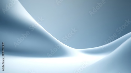 Light Blue Abstract Gradient Background for Minimalist Presentation with Soft Curves and Shadows