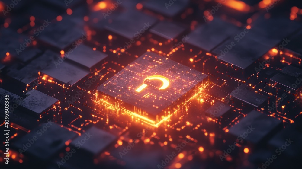 A 3D digital lock surrounded by glowing data particles, representing online security and protection from digital threats. A 3D digital lock surrounded by glowing data particles, representing online security and protection from digital threats.
