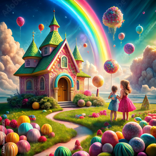 Whimsical Cotton Candy House Adventure