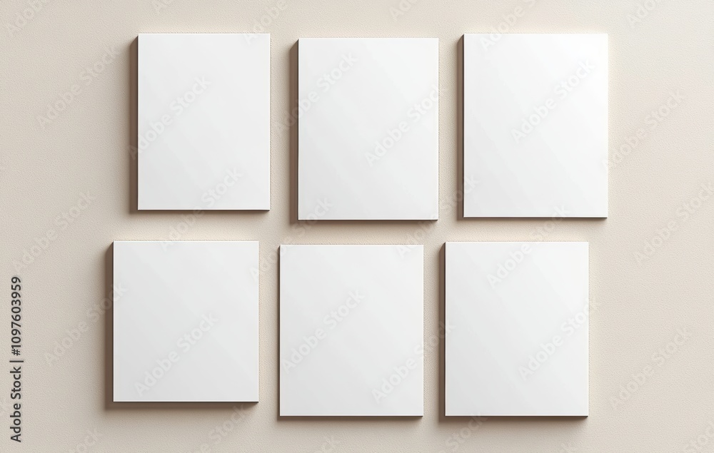 Blank White Rectangles Grid Minimalist Template on Beige Background for Graphic Design Blank White Rectangles Grid Minimalist Template on Beige Background for Graphic Design