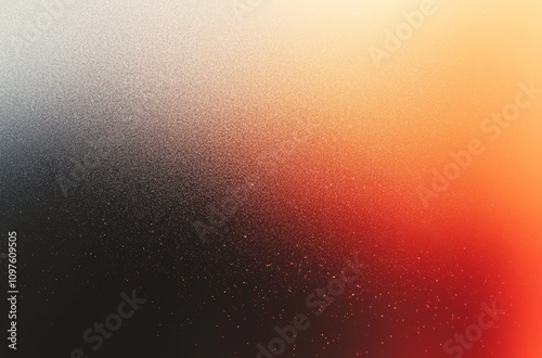 Gradient Background with Dark Gray to Red Orange Transition Grainy Texture and Blurry Lights