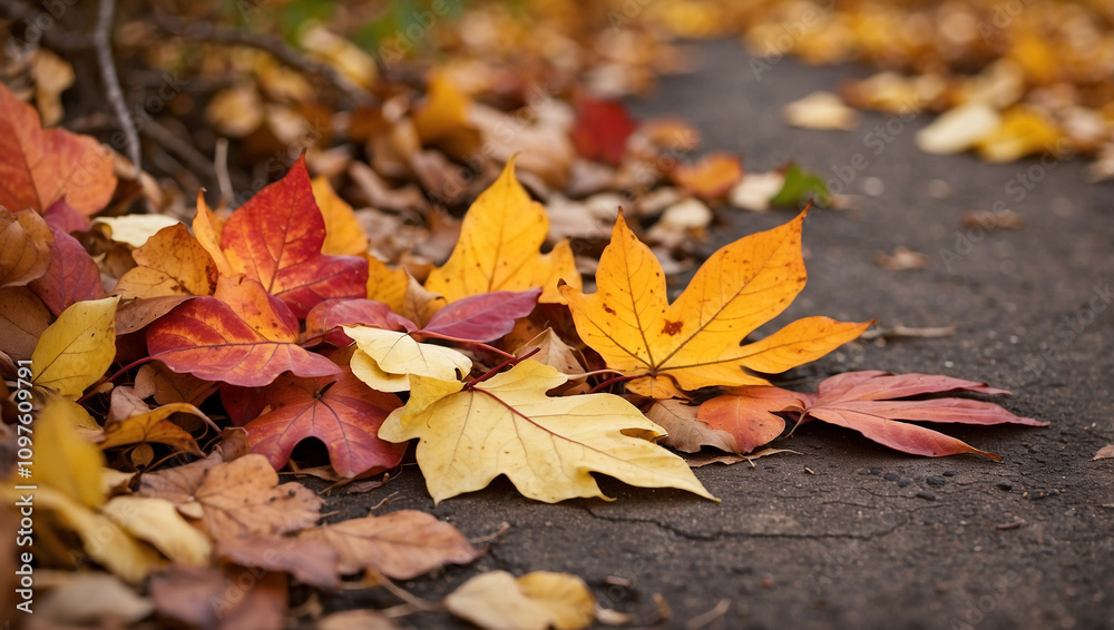 Fallen Variegated Leaves in Late Autumn Fallen Variegated Leaves in Late Autumn
