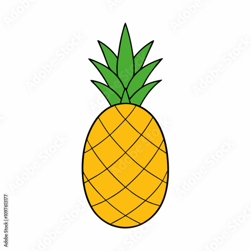 pineapple on white