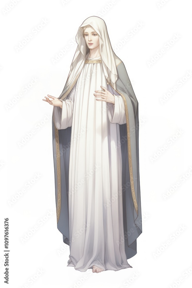 Serene religious figure illustration Serene religious figure illustration