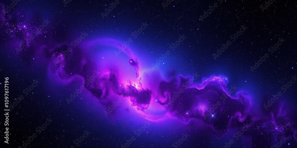 Vibrant starry galaxy with swirling purple and blue nebula against a dark space background, galaxy, deep space, colorful Vibrant starry galaxy with swirling purple and blue nebula against a dark space background, galaxy, deep space, colorful