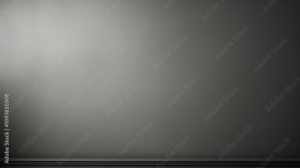 Empty Black Picture Frame on a Gradient Gray Background