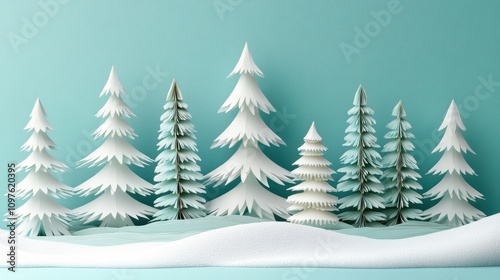 celebrate a sustainable holiday season with an eco-friendly christmas design showcasing intricate paper-cut pine trees