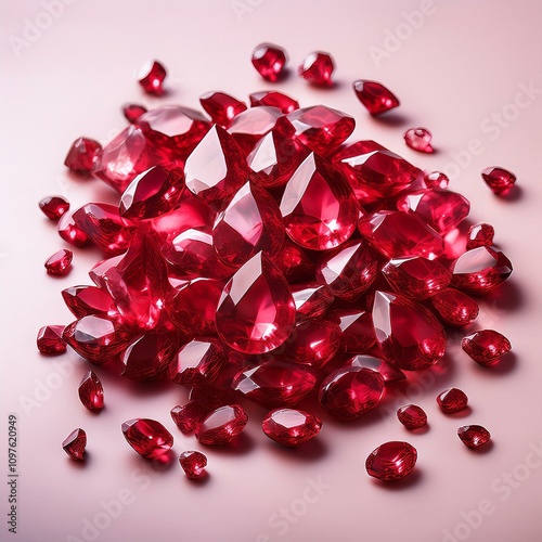 Ruby Radiance at Your Fingertips: A Scattered Gemstone Collection for Inspired Graphics photo