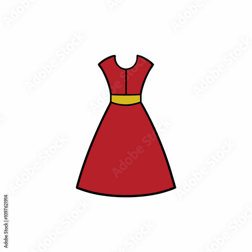 red dress isolated on white