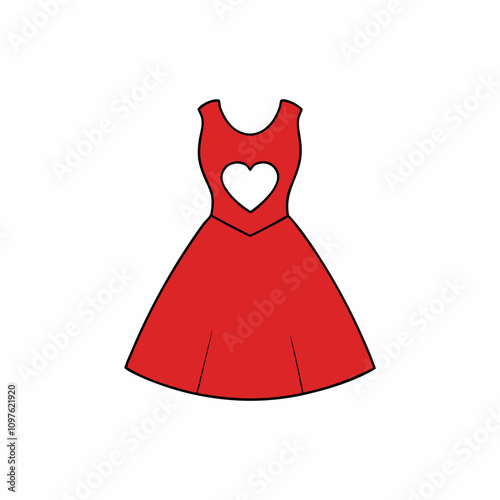 red dress isolated on white