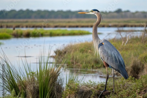 Great Blue Heron in the habitat photo