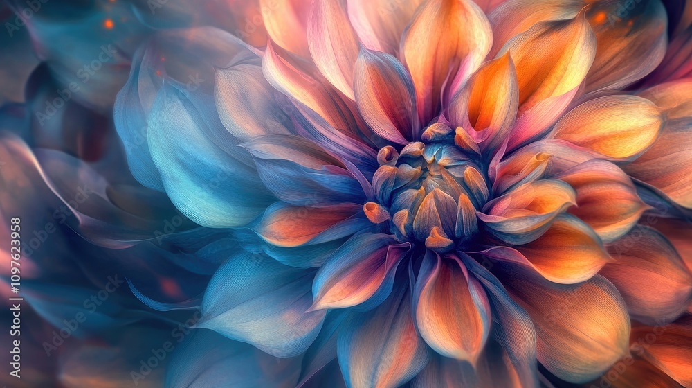 A vibrant, otherworldly flower with soft, flowing petals and stunning colors, evoking a sense of wonder A vibrant, otherworldly flower with soft, flowing petals and stunning colors, evoking a sense of wonder