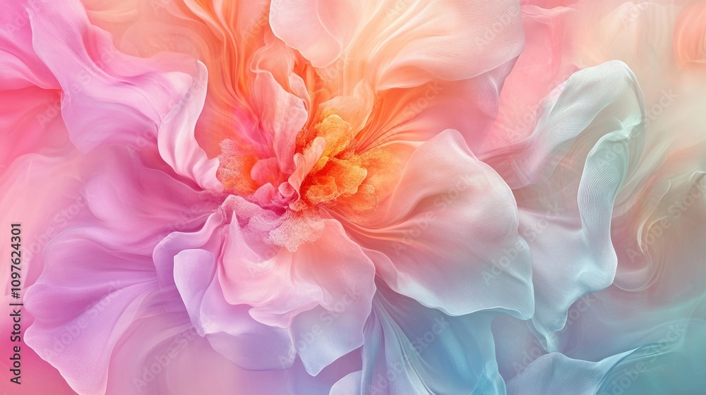 Heavenly flower with soft, elegant forms and vibrant hues, creating a unique and enchanting beauty Heavenly flower with soft, elegant forms and vibrant hues, creating a unique and enchanting beauty