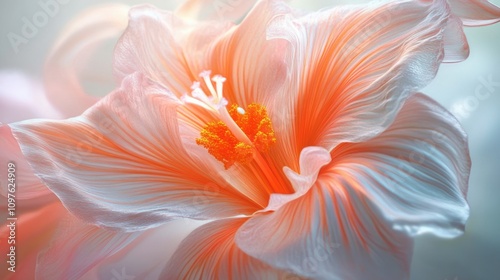 A beautifully unique flower with soft, flowing forms and radiant, colorful petals, creating an ethereal look