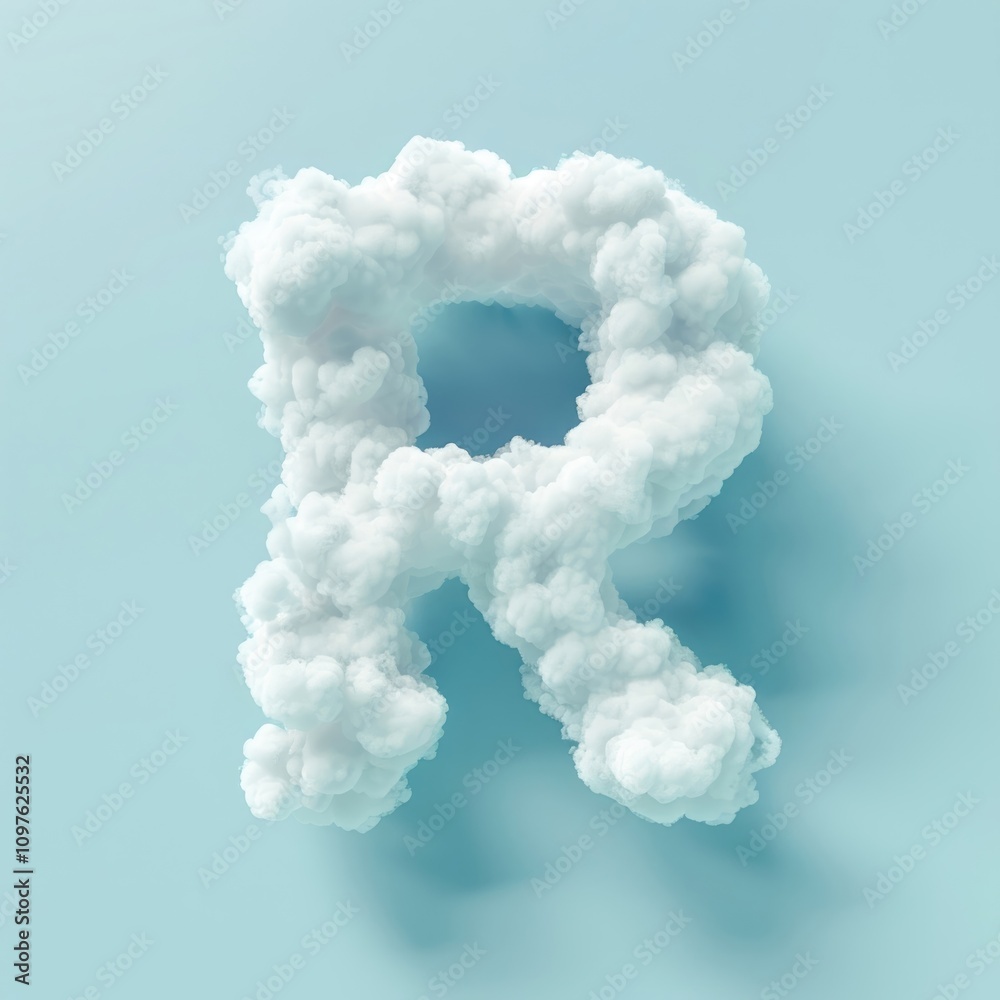 Letter R alphabet symbol cloud. Letter R alphabet symbol cloud.
