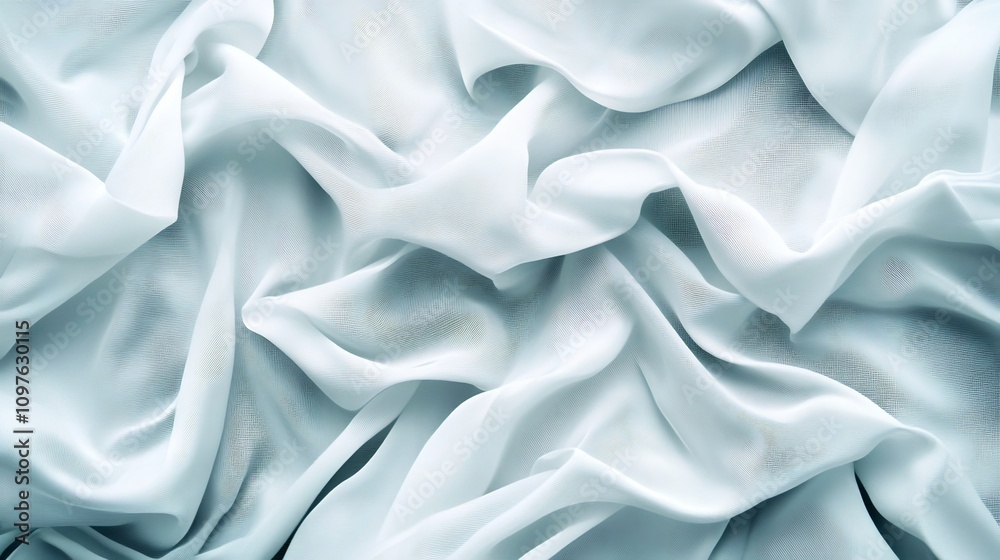 Obraz premium Subtle Gray and White Abstract Flowing Fabric Background