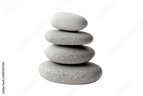 A stack of smooth, rounded stones arranged in a balanced formation, showcasing their varying sizes and textures. photo