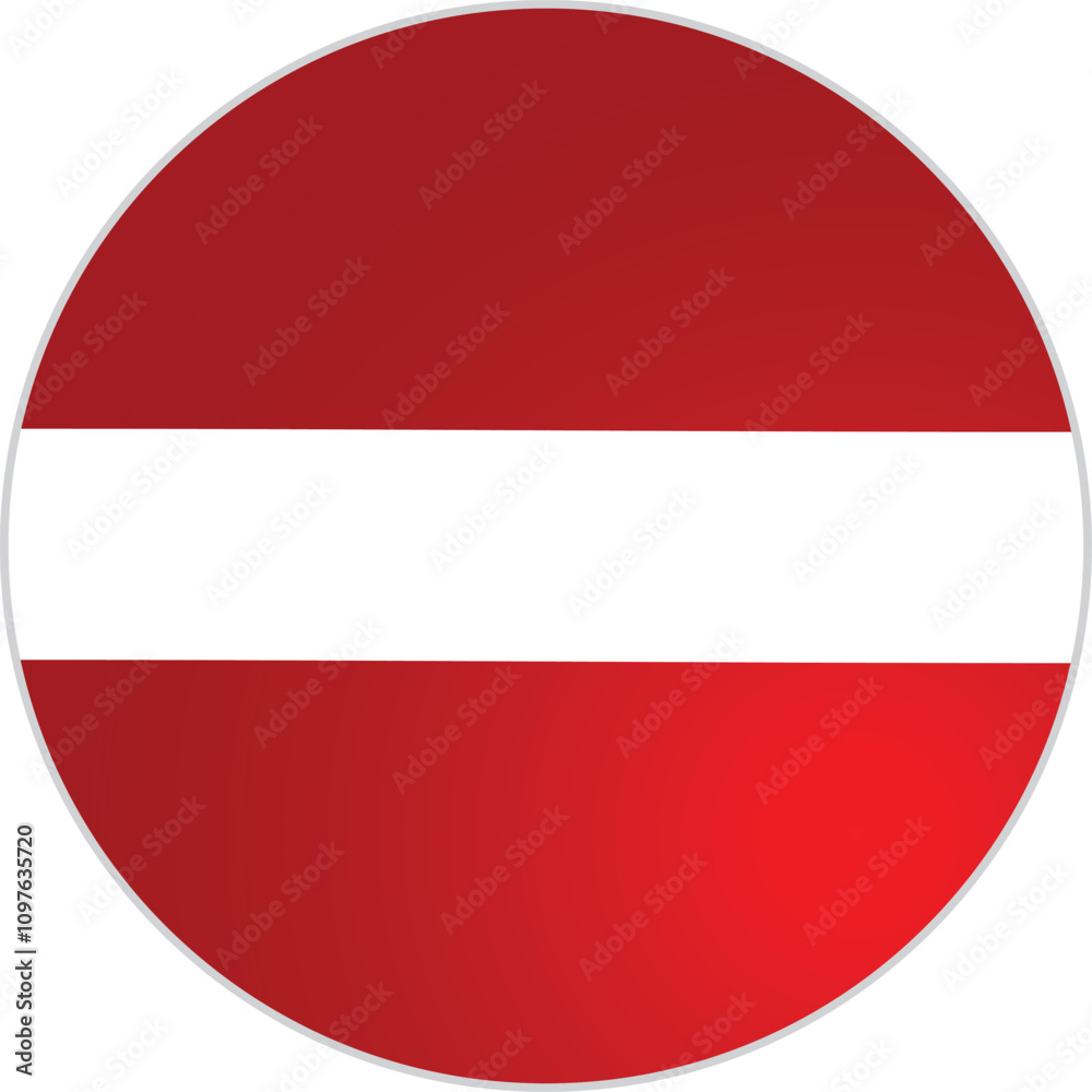 Obraz premium Latvia Round Flag Icon Vector