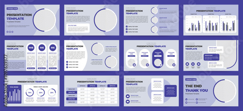 Modern presentation slide templates. Infographic elements template set for web, print, annual report brochure, business flyer leaflet marketing and advertising template. Vector Illustration.