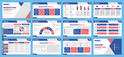 Modern presentation slide templates. Infographic elements template set for web, print, annual report brochure, business flyer leaflet marketing and advertising template. Vector Illustration.