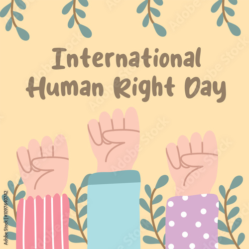 Universal human rights design illustration. Suitable for flat design graphic illustration for campaign, social media ads, flyer design, flat illustration, banner, template, poster, etc