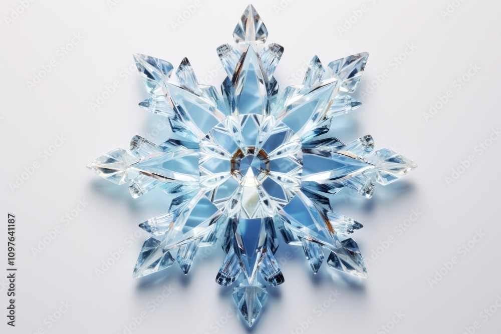 Crystal snowflake on white background Crystal snowflake on white background