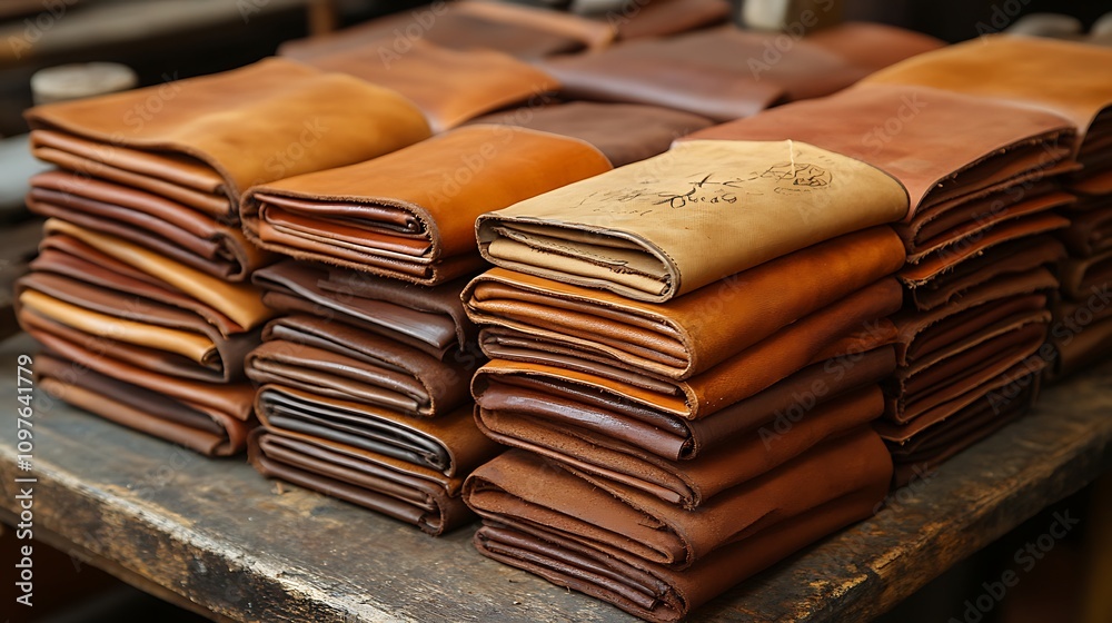 Obraz premium Leather goods showcase