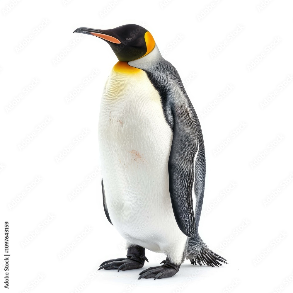 Fototapeta premium King penguin standing on white background